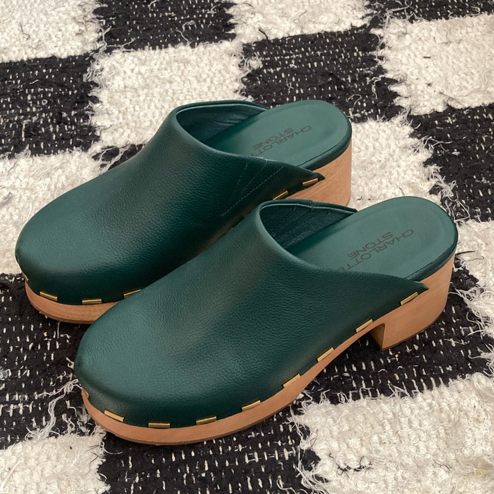 Charlotte Stone Stacey Clogs in Emerald Green Never Worn size 7 - Picture 3 of 8